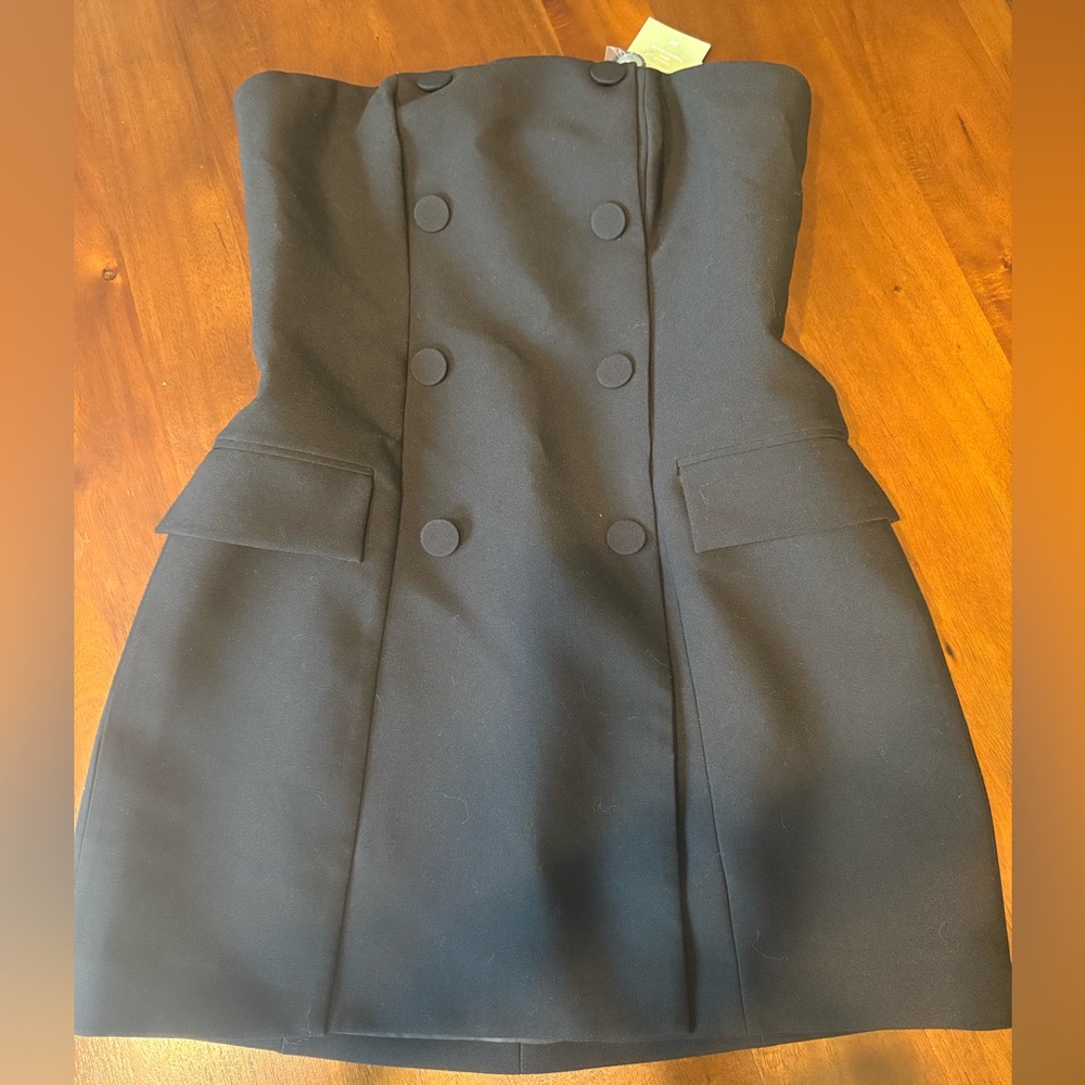 H&M STRAPLESS TUXEDO DRESS DOUBLE BRESTED FULLY LINNED SISE MEDIUM